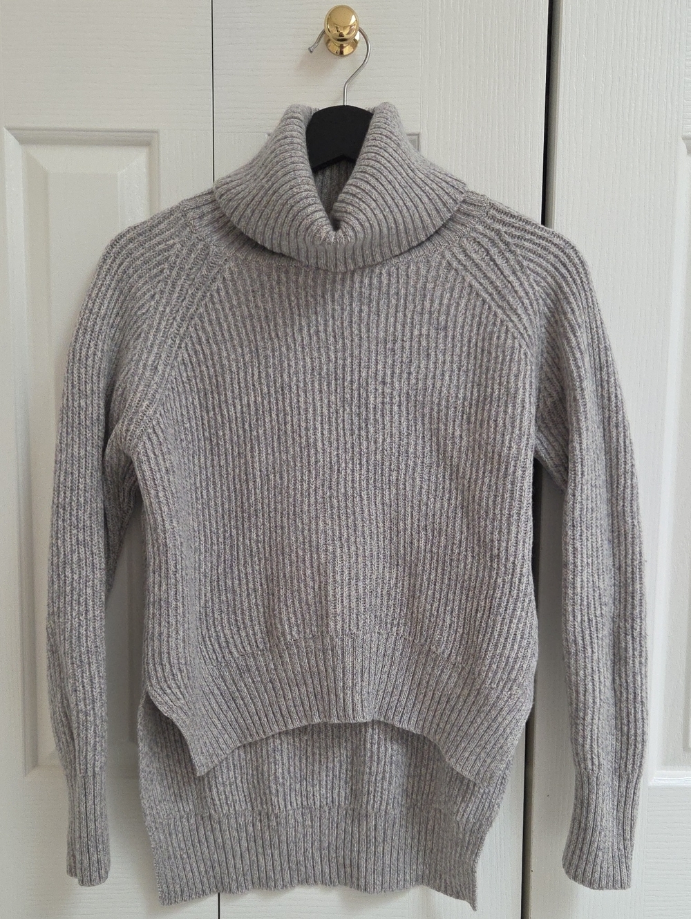 Wilfred Free Lin Sweater 100% Merino Wool Ribbed Turtleneck Gray XS